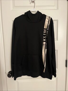 KLIM Black Pullover Hoodie with Metallic Stripe